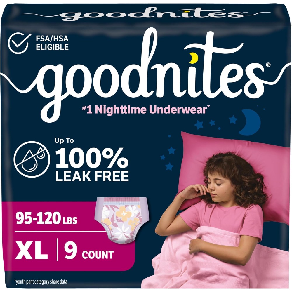 Sleeping Pack Overnight - Extra Large Girls Nighttime Bedwetting Underwear