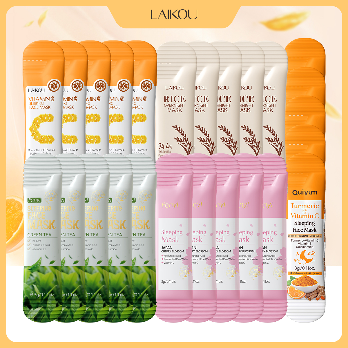 Mixed 5 Types Sleeping Face Ma - مراجعة Sleeping Pack Overnight وسعره