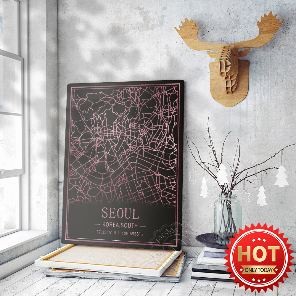 Seoul Korea South Map Art Post - مراجعة South Korea Lifestyle وسعره