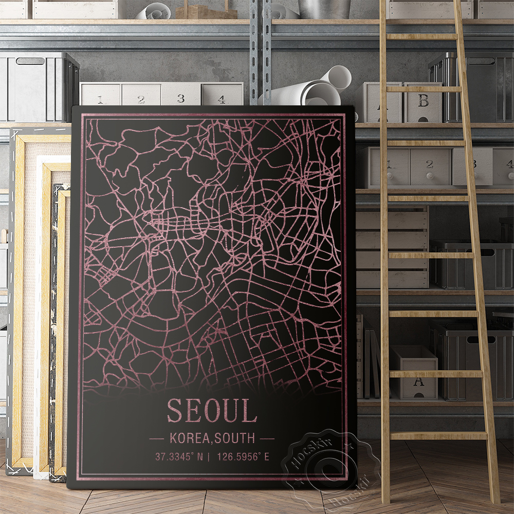 Seoul Korea South Map Art Post - مراجعة South Korea Lifestyle وسعره