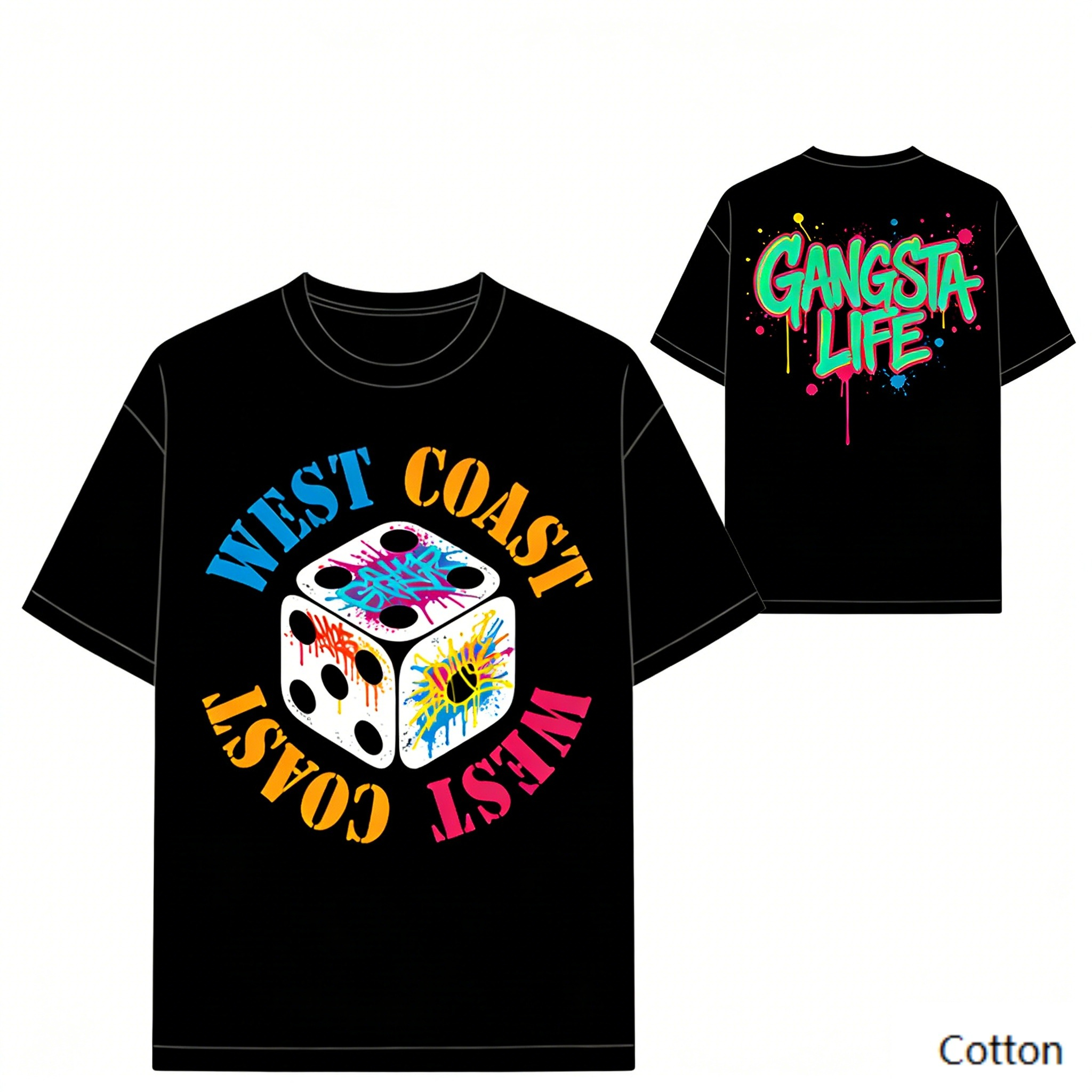 2026 Dice Graffiti Print T Shi - مراجعة Lifestyle Of Korean وسعره